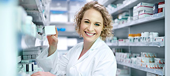 pharmacist working with medication