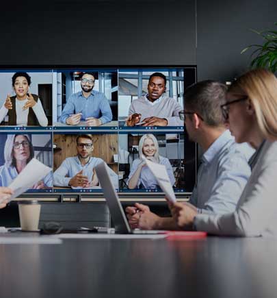 professionals having a virtual meeting