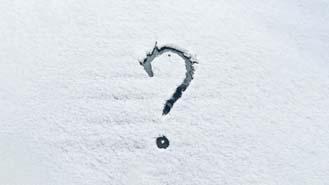 question mark in snow